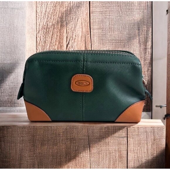 BRICS Handbags - BRICS Green Frame Leather Travel Cosmetic Makeup Toiletry Bag